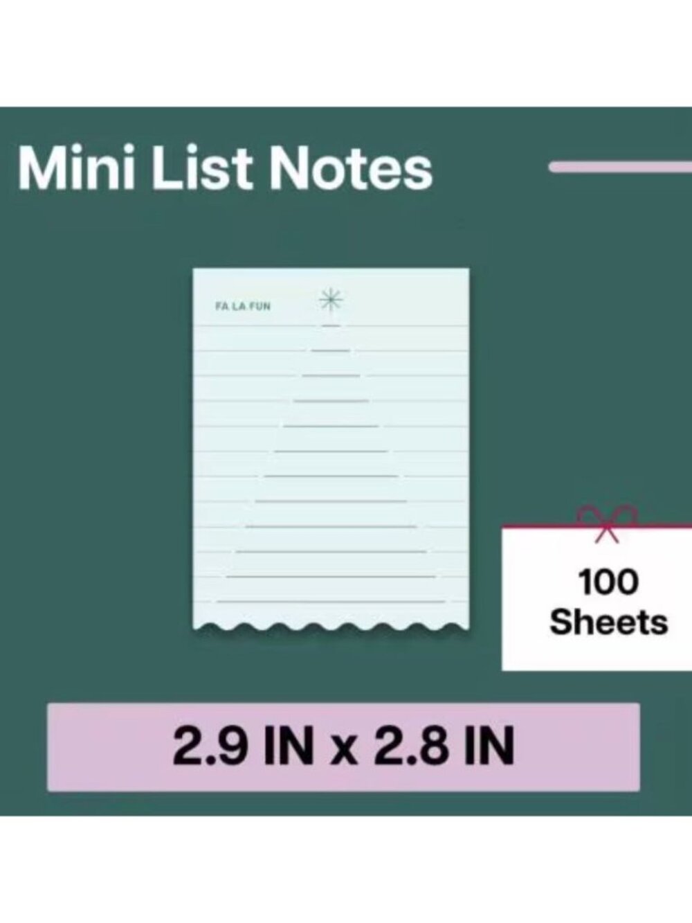Noted by Post-it® Sticky Notes Green Lined Mini List Notes Sticky Note Pad - Picture 3 of 7